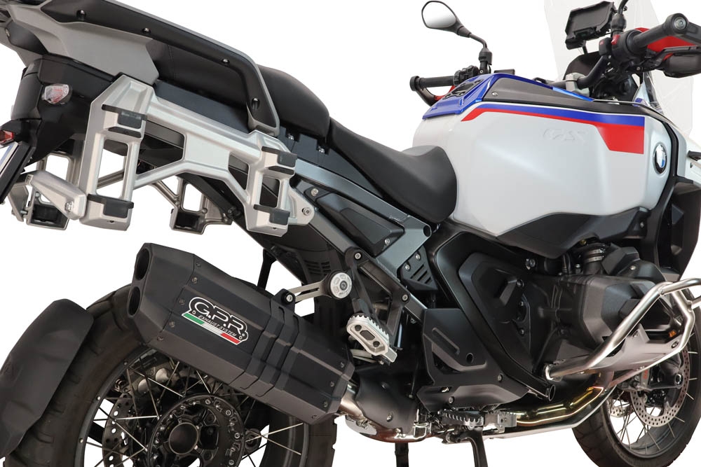 GPR pot echappement compatible avec Bmw R 1300 GS Adventure 2024-2026, Hyper Sonic Black Titanium, Échappement légal, homologué,silencieux avec db killer amovible et tuyau de liaison spécifique 