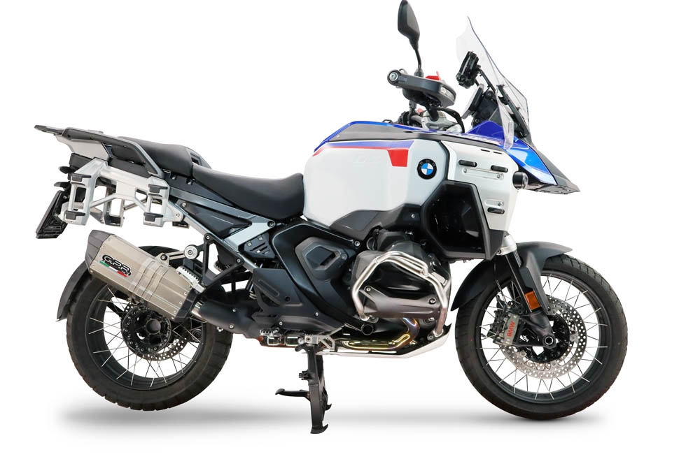 GPR pot echappement compatible avec Bmw R 1300 GS Adventure 2024-2026, Hyper Sonic Titanium, Échappement légal, homologué,silencieux avec db killer amovible et tuyau de liaison spécifique 