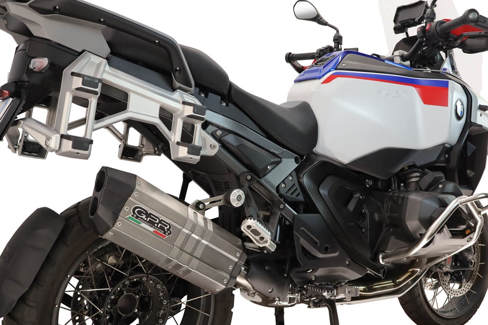 GPR pot echappement compatible avec Bmw R 1300 GS Adventure 2024-2026, Hyper Sonic Titanium, Échappement légal, homologué,silencieux avec db killer amovible et tuyau de liaison spécifique 