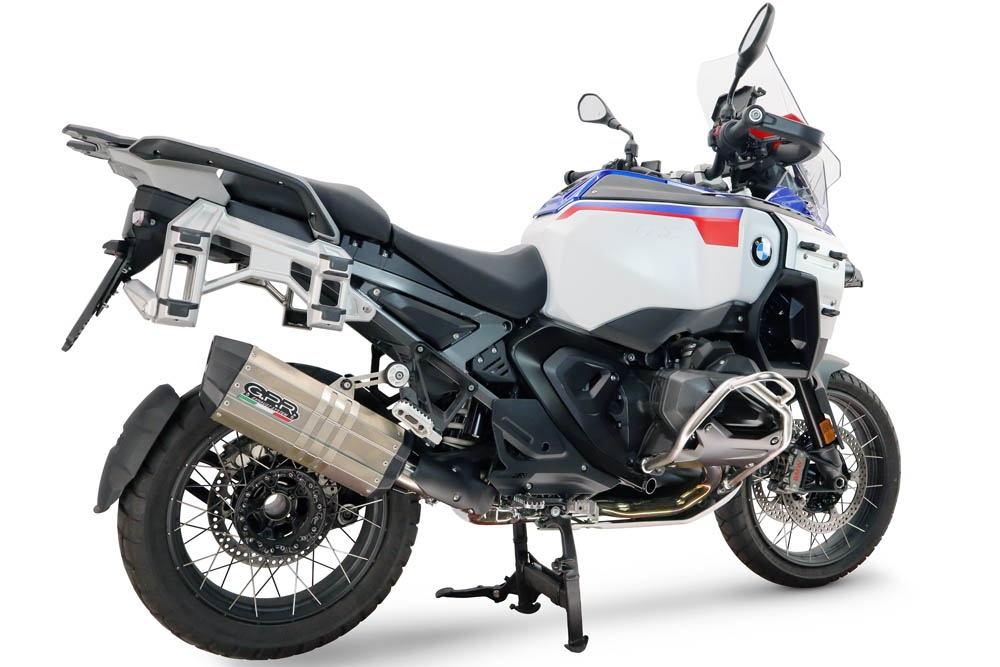 GPR pot echappement compatible avec Bmw R 1300 GS Adventure 2024-2026, Hyper Sonic Titanium, Échappement légal, homologué,silencieux avec db killer amovible et tuyau de liaison spécifique 