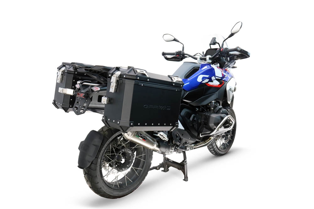 GPR TECH compatible with  Bmw R 1300 GS Adventure 2024/2026 Paire de valises latérales en aluminium avec couleur noire avec support de valise spécifique Capacité 38 LT. + 38 LT.
