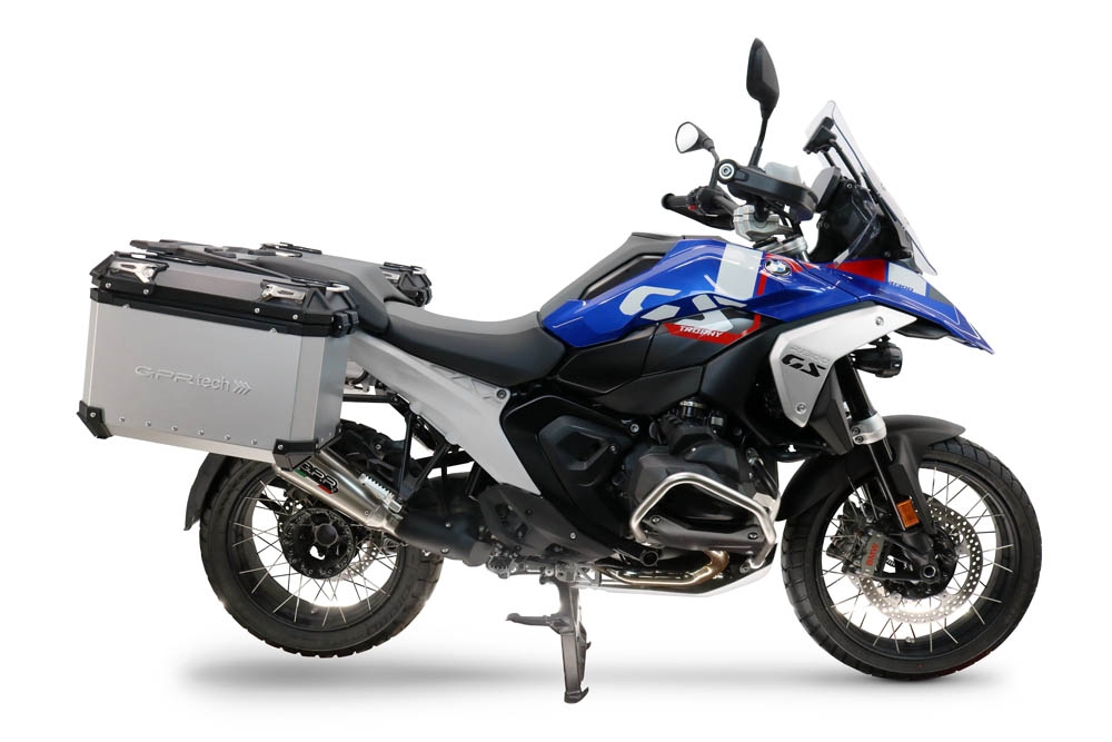 GPR TECH compatible with  Bmw R 1300 GS Adventure 2024/2026 Paire de valises latérales en aluminium avec couleur argent avec support de valise spécifique Capacité 38 LT. + 38 LT.