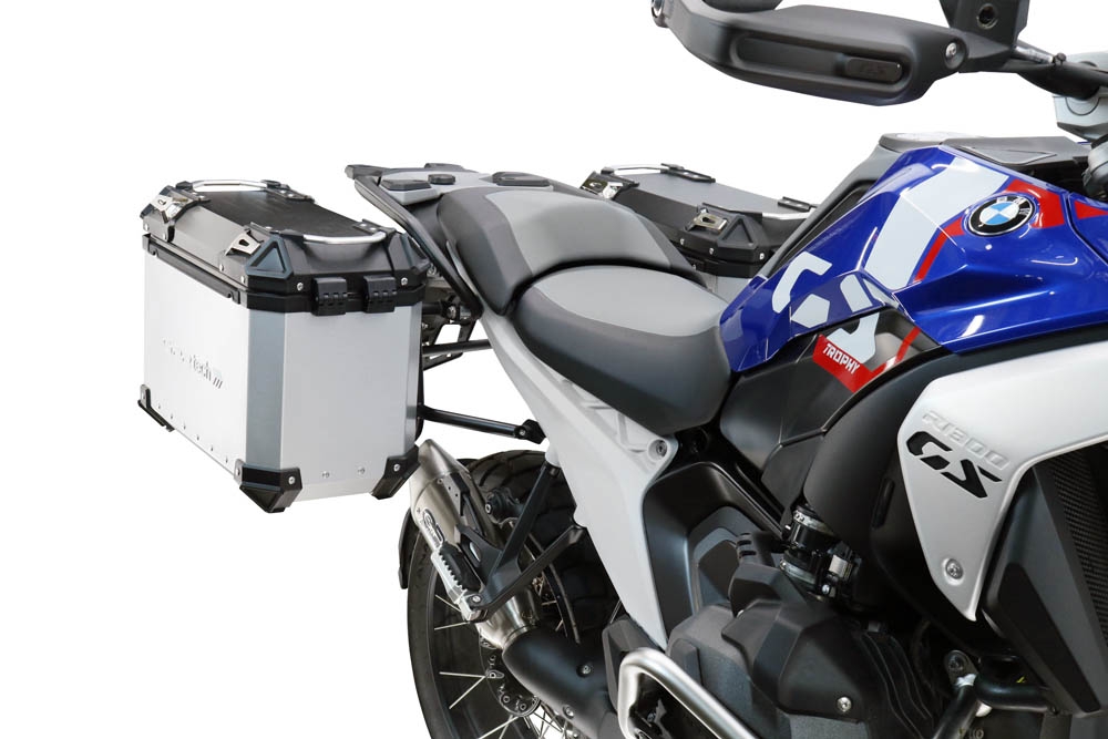 GPR TECH compatible with  Bmw R 1300 GS Adventure 2024/2026 Paire de valises latérales en aluminium avec couleur argent avec support de valise spécifique Capacité 38 LT. + 38 LT.