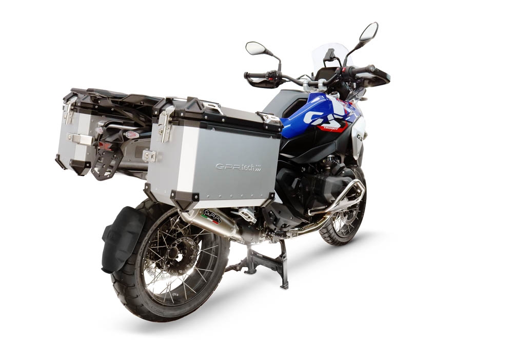 GPR TECH compatible with  Bmw R 1300 GS Adventure 2024/2026 Paire de valises latérales en aluminium avec couleur argent avec support de valise spécifique Capacité 38 LT. + 38 LT.
