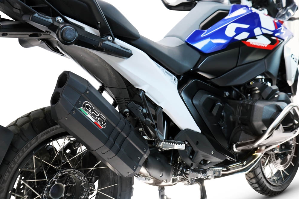 GPR exhaust compatible with  Bmw R1300GS Adventure 2024-2026, Hyper Sonic Black Titanium, Slip-on exhaust including removable db killer and link pipe, EPA-compliant 
