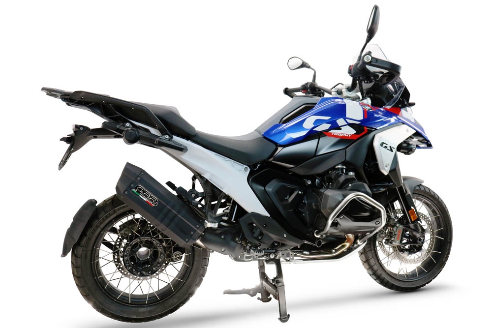 GPR exhaust compatible with  Bmw R1300GS Adventure 2024-2026, Hyper Sonic Black Titanium, Slip-on exhaust including removable db killer and link pipe, EPA-compliant 