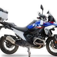 Top case GPR TECH compatible with  Bmw R 1300 GS 2024/2026 Top Case Alpitech en aluminium, couleur argent avec plaque spécifique pour porte-bagages arrière Capacité Litres 55
