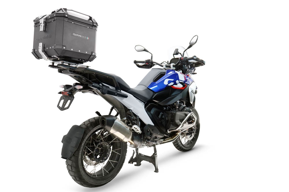 Top case GPR TECH compatible with  Bmw R 1300 GS Adventure 2024/2026 Top Case Alpitech en aluminium, couleur argent avec plaque spécifique pour porte-bagages arrière Capacité Litres 35