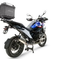 Top case GPR TECH compatible with  Bmw R 1300 GS Adventure 2024/2026 Top Case Alpitech en aluminium, couleur argent avec plaque spécifique pour porte-bagages arrière Capacité Litres 35
