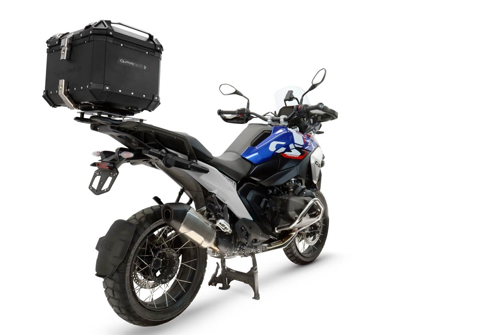 Top case GPR TECH compatible with  Bmw R 1300 GS Adventure 2024/2026 Top Case Alpitech en aluminium, couleur argent avec plaque spécifique pour porte-bagages arrière Capacité Litres 45