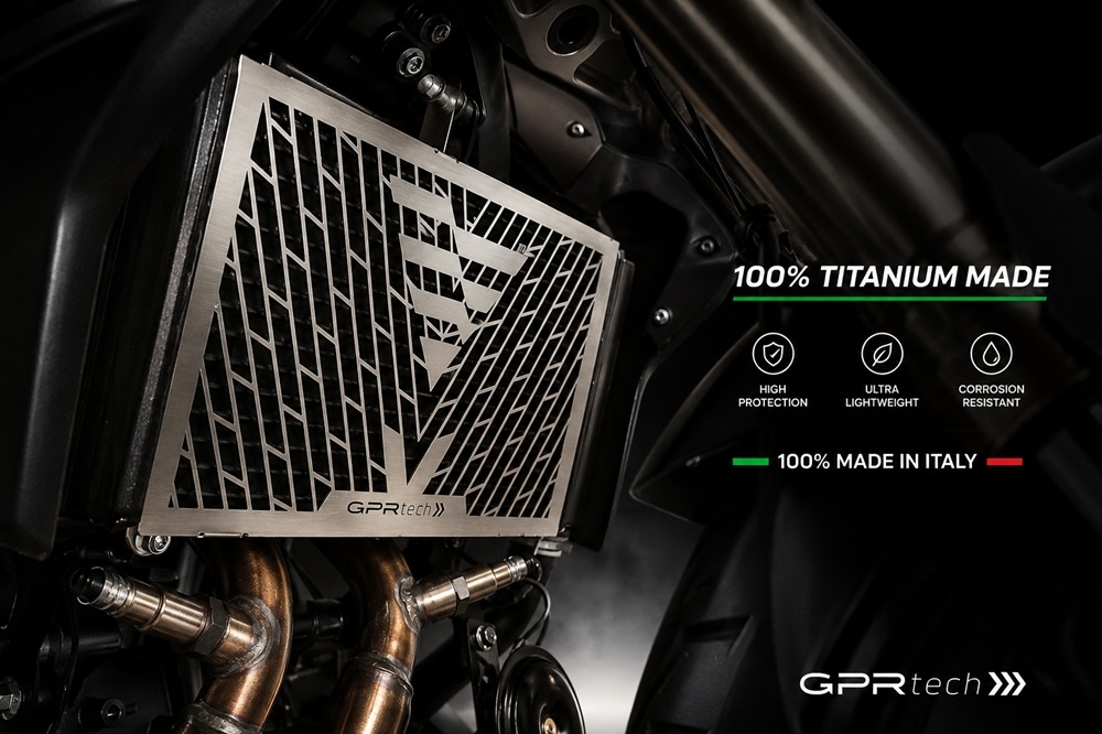 GPR TECH compatible with  Voge 500R 2021/2024 e5 Protecteur de radiateur en titane 