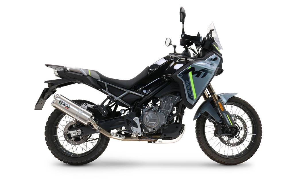 GPR pot echappement compatible avec  Cf Moto 450 MT 2024-2025, Dual Inox, Pot echappement racing,silencieux avec db killer et des tuyaux de liaison sans homologation 