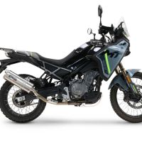 GPR pot echappement compatible avec  Cf Moto 450 MT 2024-2025, Dual Inox, Pot echappement racing,silencieux avec db killer et des tuyaux de liaison sans homologation 