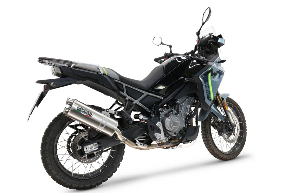 GPR pot echappement compatible avec  Cf Moto 450 MT 2024-2025, Dual Inox, Pot echappement racing,silencieux avec db killer et des tuyaux de liaison sans homologation 