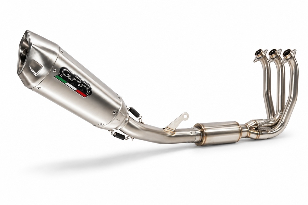 GPR pot echappement compatible avec Cf Moto 675SR-R 2024-2027, GP-Revo Titanium, Homologué et légal, système d'échappement complet avec catalyseur et db killer amovible 