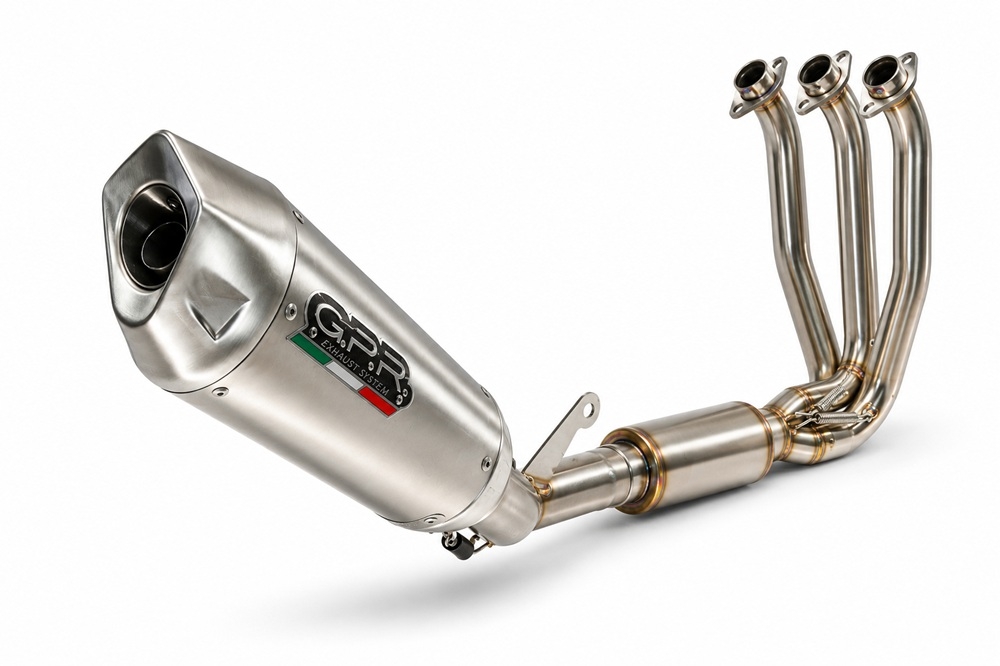 GPR pot echappement compatible avec Cf Moto 675SR-R 2024-2027, GP-Revo Titanium, Homologué et légal, système d'échappement complet avec catalyseur et db killer amovible 