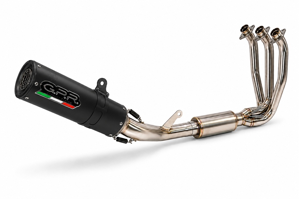 GPR pot echappement compatible avec Cf Moto 675SR-R 2024-2027, M3 Black Titanium, Homologué et légal, système d'échappement complet avec catalyseur et db killer amovible 