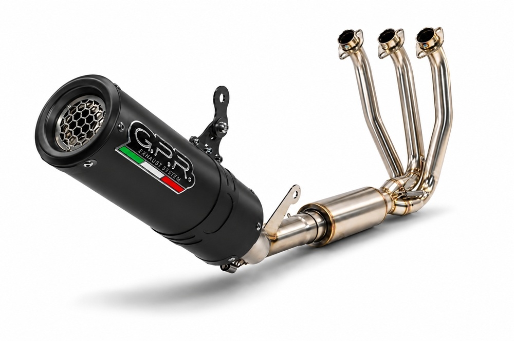 GPR pot echappement compatible avec Cf Moto 675SR-R 2024-2027, M3 Black Titanium, Homologué et légal, système d'échappement complet avec catalyseur et db killer amovible 