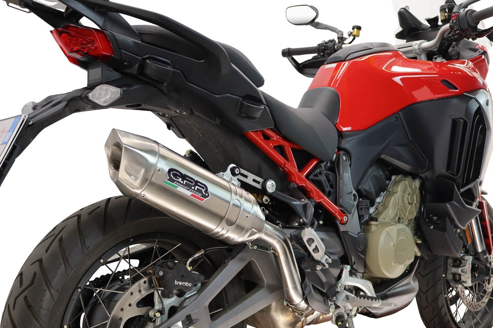 GPR exhaust compatible with Ducati Multistrada V4 - V4S 2025-2026, Furore-X Inox, Slip-on exhaust including removable db killer and link pipe, EPA-compliant 