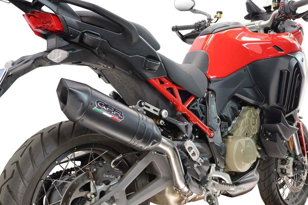 GPR exhaust compatible with Ducati Multistrada V4 - V4S 2025-2026, Furore-X Titanio Nero, Slip-on exhaust including removable db killer and link pipe, not EPA-compliant 