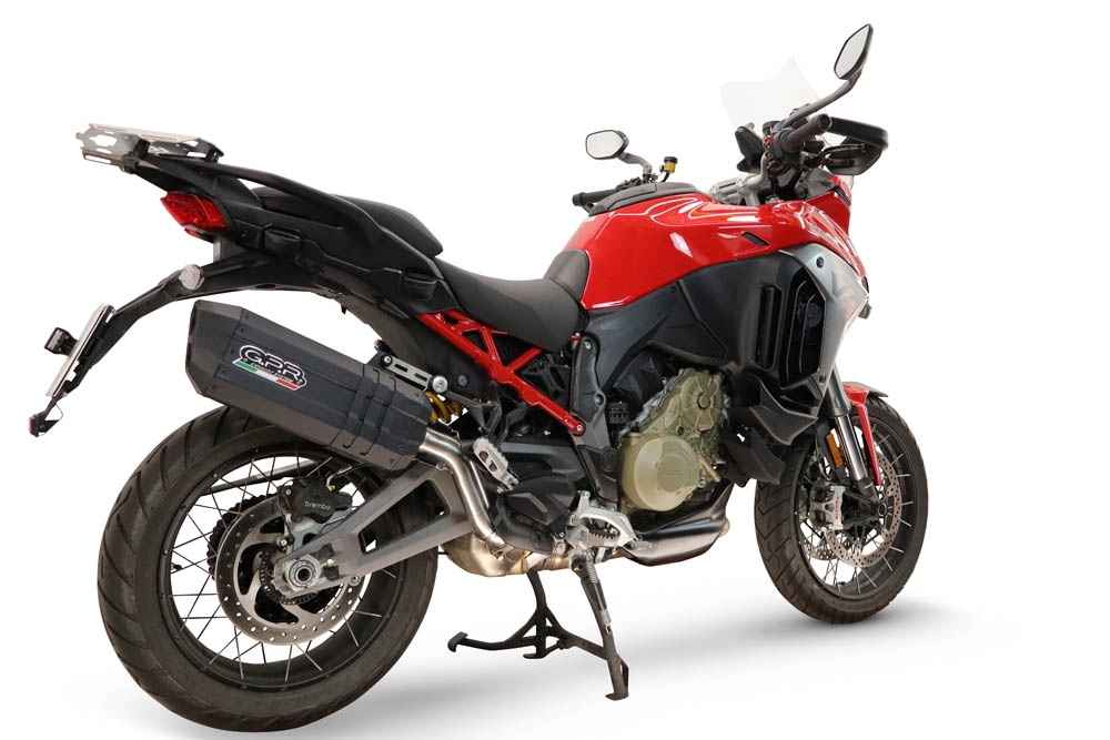 GPR exhaust compatible with Ducati Multistrada V4 - V4S 2025-2026, Hyper Sonic Black Titanium, Slip-on exhaust including removable db killer and link pipe, EPA-compliant 