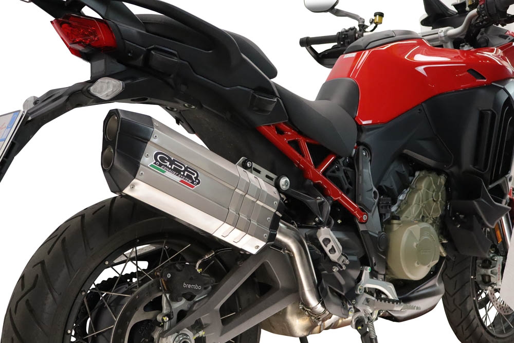 GPR exhaust compatible with Ducati Multistrada V4 - V4S 2025-2026, Hyper Sonic Titanium, Slip-on exhaust including removable db killer and link pipe, not EPA-compliant 