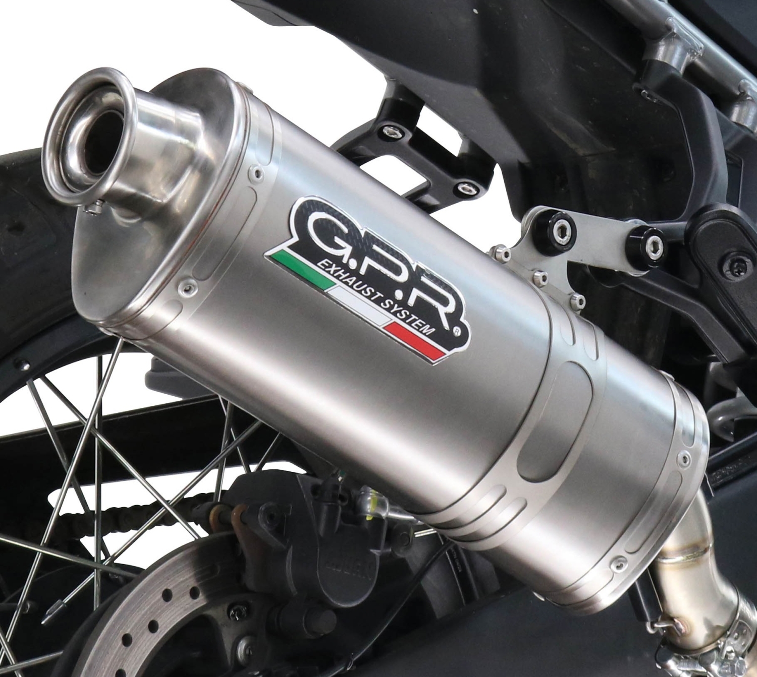 GPR exhaust compatible with  Bmw R1300GS 2024-2026, Dune Triovale Titanio, Slip-on exhaust including removable db killer and link pipe, EPA-compliant 