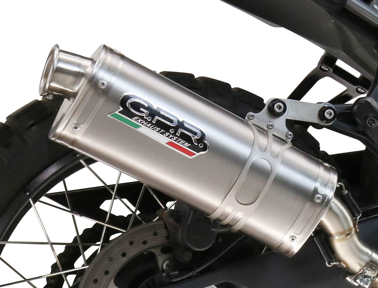 GPR exhaust compatible with  Bmw R1300GS 2024-2026, Dune Triovale Titanio, Slip-on exhaust including removable db killer and link pipe, EPA-compliant 