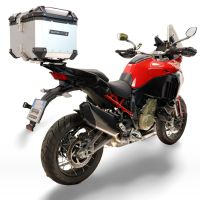Top case GPR TECH compatible with  Harley Davidson Pan America 1250 2020/2024 Top Case Alpitech en aluminium, couleur argent avec plaque spécifique incluse Capacité Litres 35