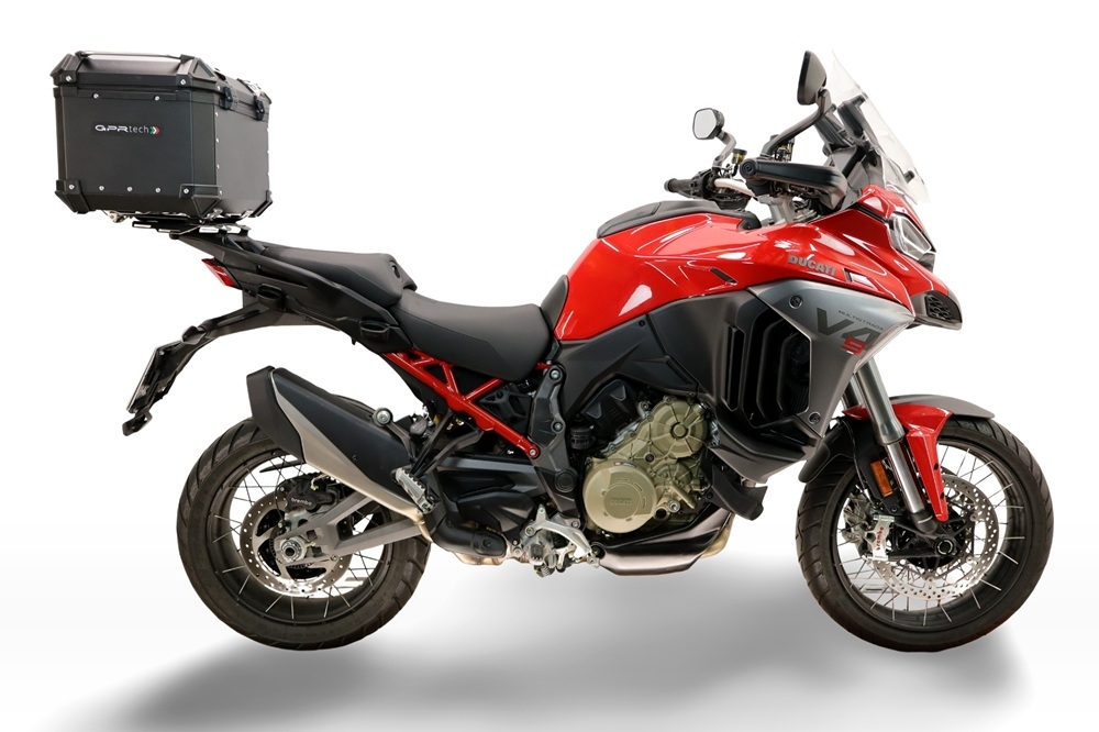 Top case GPR TECH compatible with  Ducati Multistrada V4 - V4S 2025/2026 GPR TECH Top case in aluminum, black color with specific plate included Capacity 35 LT.