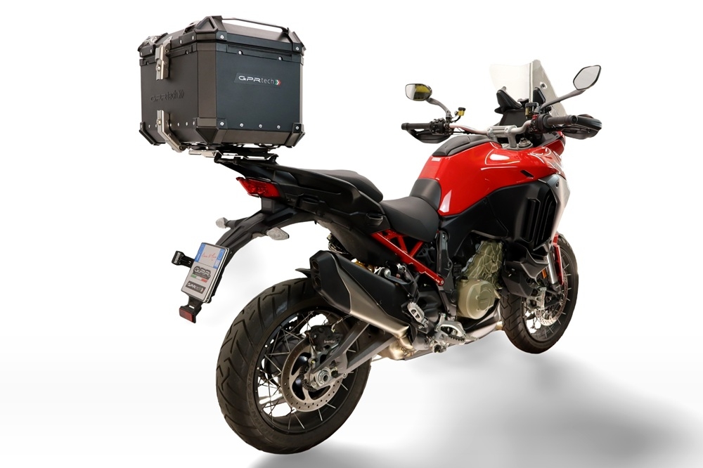 Top case GPR TECH compatible with  Ducati Multistrada V4 - V4S 2025/2026 GPR TECH Top case in aluminum, black color with specific plate included Capacity 35 LT.