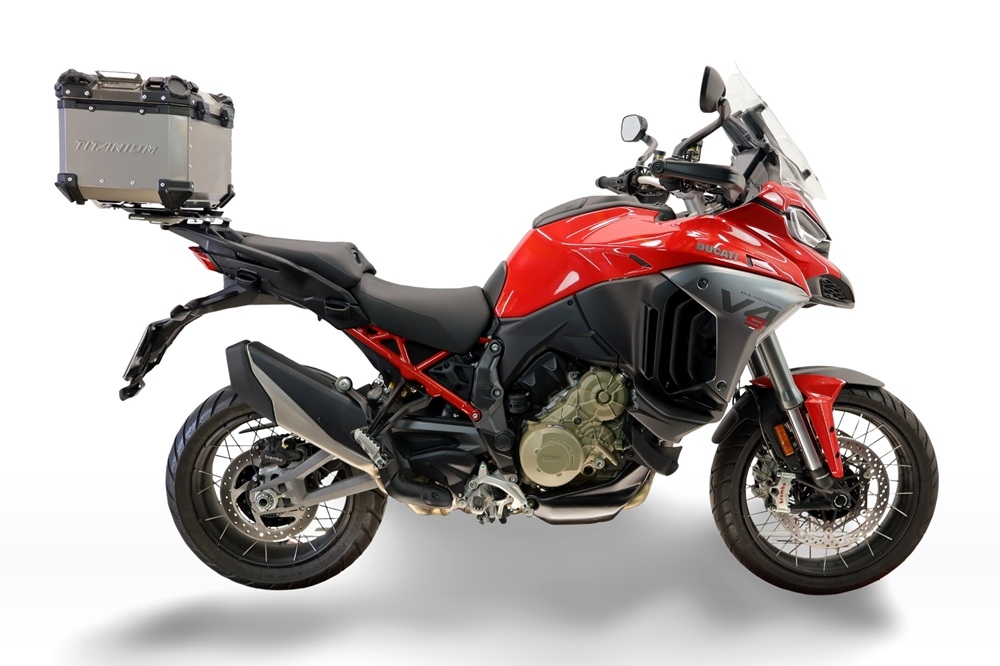  Ducati Multistrada V4 - V4S 2025/2026 Top case en Titane, couleur naturel avec plaque spécifique incluse Capacité Litres 35