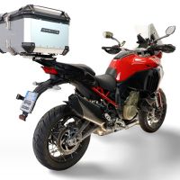 Top case GPR TECH compatible with  Harley Davidson Pan America 1250 2020/2024 Top Case Alpitech en aluminium, couleur argent avec plaque spécifique incluse Capacité Litres 45