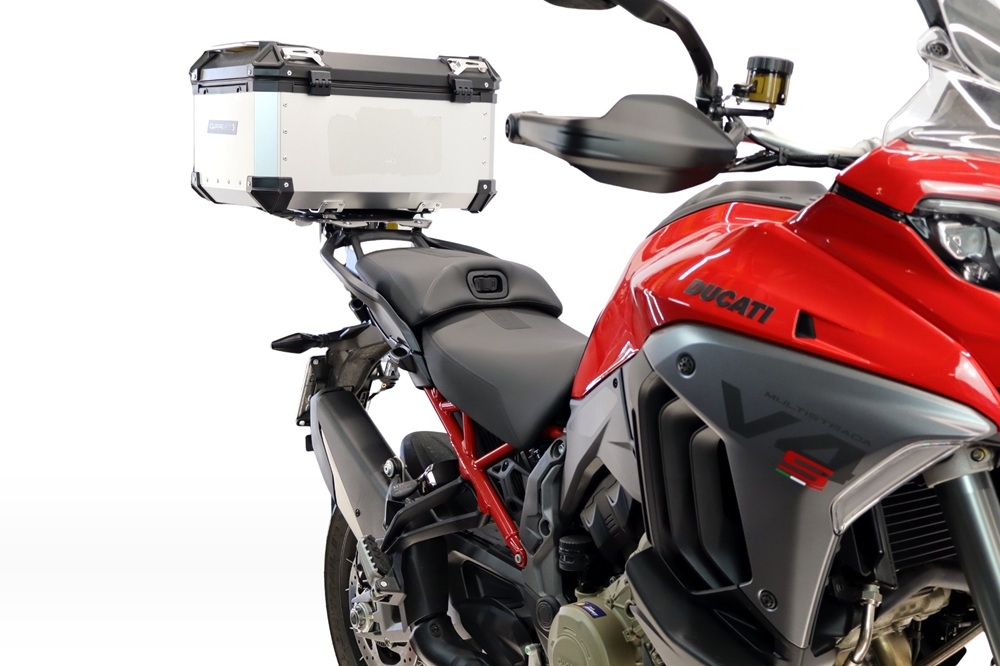 Top case GPR TECH compatible with  Harley Davidson Pan America 1250 2020/2024 Top Case Alpitech en aluminium, couleur argent avec plaque spécifique incluse Capacité Litres 45