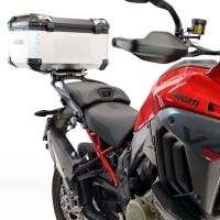 Top case GPR TECH compatible with  Harley Davidson Pan America 1250 2020/2024 Top Case Alpitech en aluminium, couleur argent avec plaque spécifique incluse Capacité Litres 45
