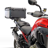 Top case GPR TECH compatible with  Harley Davidson Pan America 1250 2020/2024 Top Case Alpitech en aluminium, couleur noire avec plaque spécifique incluse Capacité Litres 45