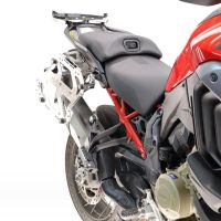 GPR TECH compatible with  Harley Davidson Pan America 1250 2020/2024 Paire de valises latérales en aluminium avec côté droit profilé, couleur noire avec support de valise spécifique TECH-EVO  Capacité 38 LT. + 32 LT.