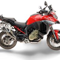 GPR TECH compatible with  Ducati Multistrada V4 - V4S 2025/2026 Paire de valises latérales en aluminium avec côté droit profilé, couleur argent avec support de valise spécifique TECH-EVO  Capacité 38 LT. + 32 LT.