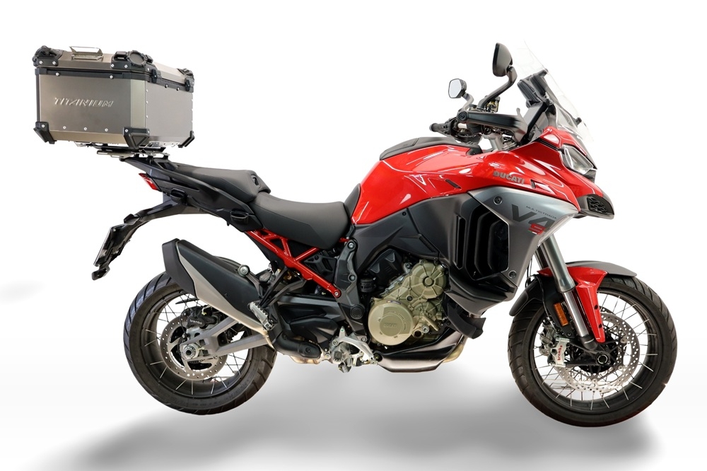  Ducati Multistrada V4 - V4S 2025/2026 Top case en Titane, couleur naturel  avec plaque spécifique incluse Capacité Litres 55