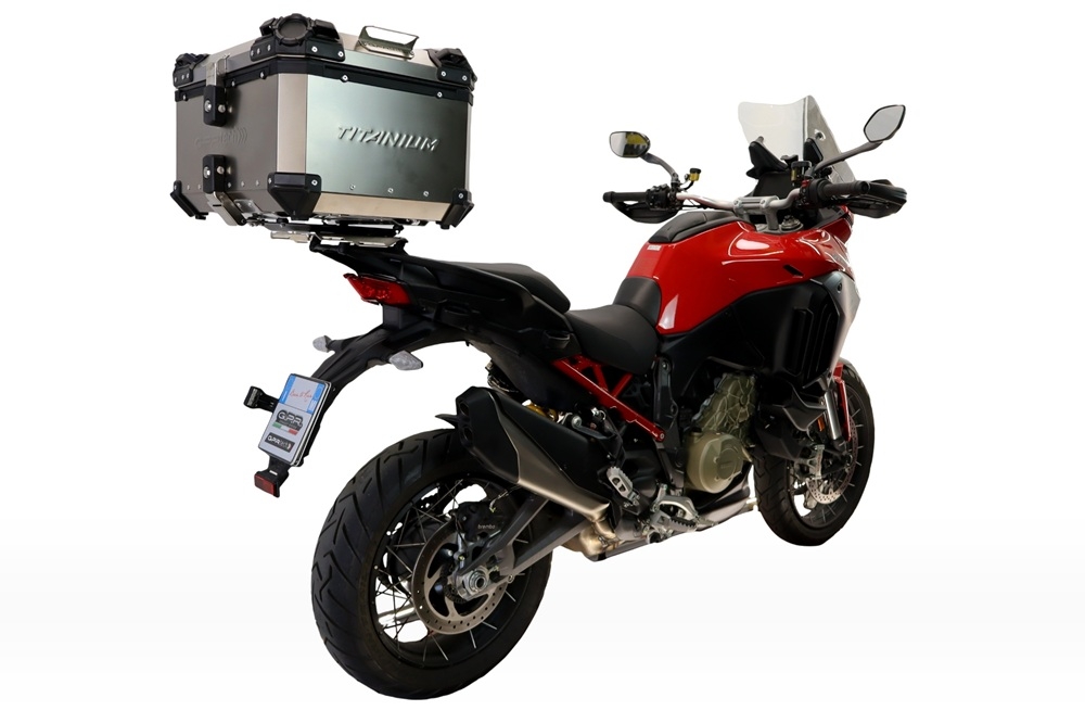  Ducati Multistrada V4 - V4S 2025/2026 Top case en Titane, couleur naturel avec plaque spécifique incluse Capacité Litres 35
