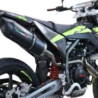 GPR exhaust compatible with  Fantic Motor XMF Motard 125 Competition/Performance 2025-2026, Furore Evo4 Nero, Slip-on exhaust including removable db killer, link pipe and catalyst,  EPA-compliant 