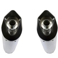 Exhaust compatible with Kawasaki KFX700 2004-2011, Furore Nero, Full system exhaust including dual silencers and removable db killers 