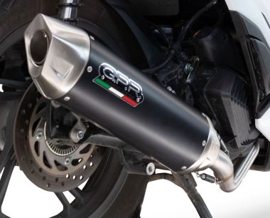 Pot echappement compatible avec Zontes D 350 2023-2025, Furore-X Scooter, Homologué et légal, système d'échappement complet, avec db killer amovible 