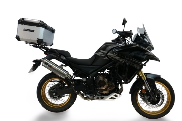 Top case GPR TECH compatible with  Voge 625DSX 2024/2026 e5 Top Case Alpitech en aluminium, couleur argent avec plaque spécifique incluse Capacité Litres 45