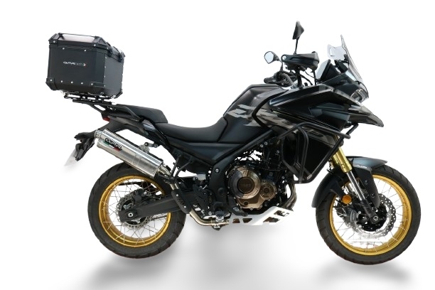 Top case GPR TECH compatible with  Voge 625DSX 2024/2026 e5 Top Case Alpitech en aluminium, couleur noire avec plaque spécifique incluse Capacité Litres 35