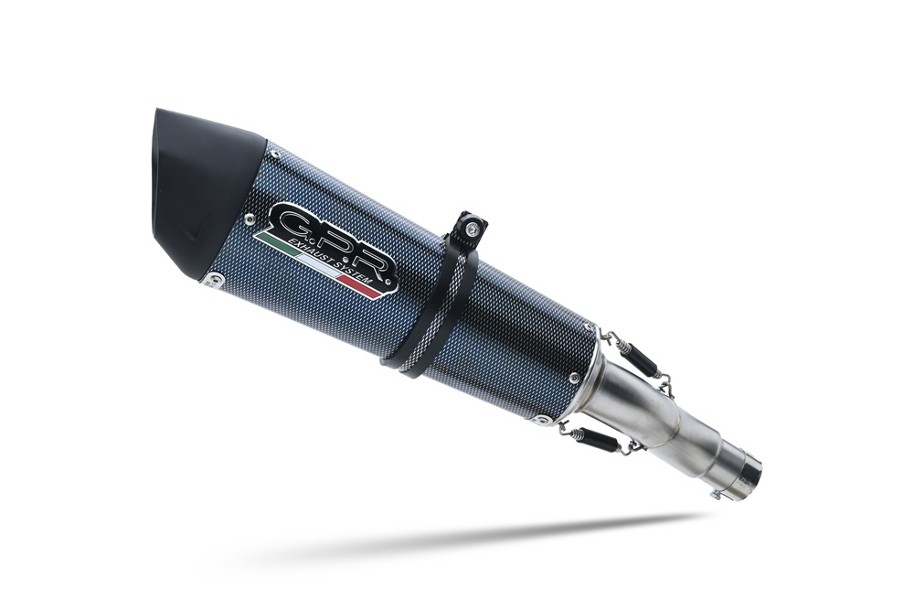 GPR exhaust compatible with  Zontes 350 T1 ADV 2022-2024, New Grand Prix Evo Poppy, Slip-on exhaust including removable db killer and link pipe, EPA-compliant 