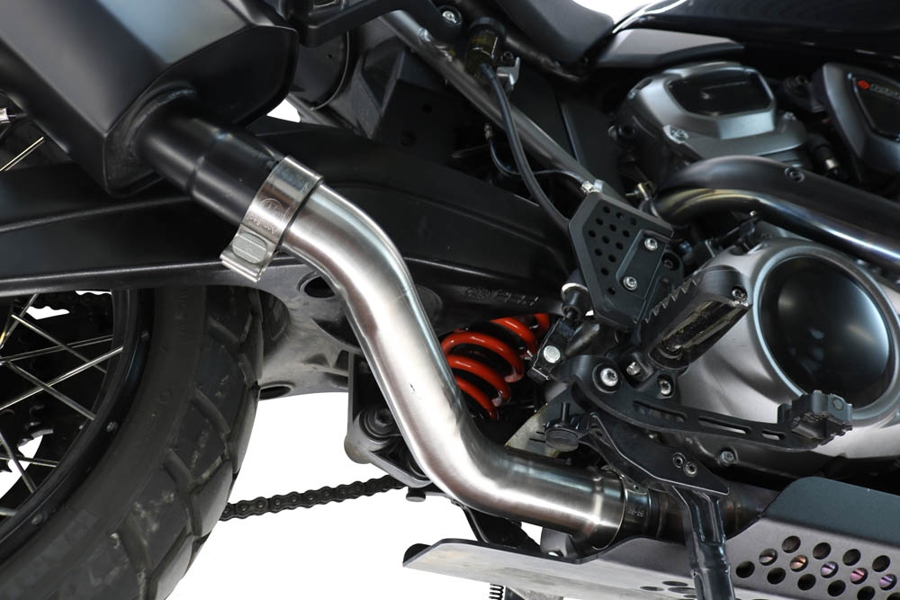GPR pot echappement compatible avec Harley Davidson Pan America 1250 2020-2024, Cut-Box Racing, Éliminateur de boîte coupée 