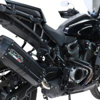 GPR exhaust compatible with Harley Davidson Pan America 1250 2020-2024, Hyper Sonic Black Titanium, Slip-on exhaust including removable db killer and link pipe, EPA-compliant 