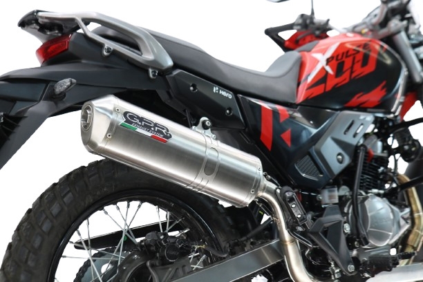 GPR exhaust compatible with Hero Xpulse 200 4V 2021-2024, Satinox , Full system exhaust, including removable db killer 