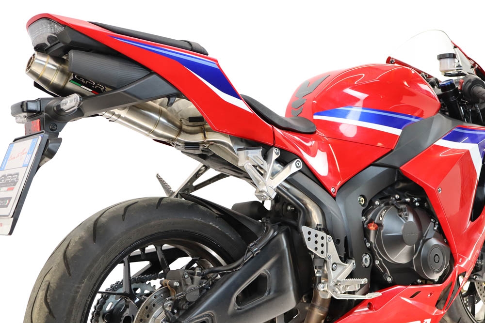 GPR pot echappement compatible avec Honda Cbr 600 Rr 2024-2026, Deeptone Inox, Pot d'échappement complet racing, compris de collecteur et db killer amovible, sans homologation 